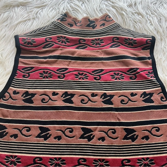 ST. JOHN Womens Mock Neck Sleeveless Sweater Fall Leaves Floral Knit USA Size M - Picture 7 of 7